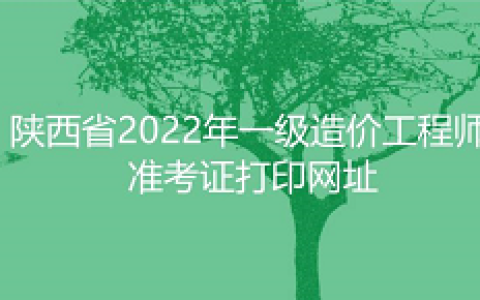 陕西省2022年一级造价工程师准考证打印网址：中国人事考试网