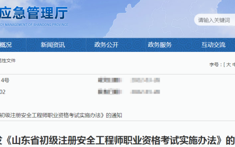 山东省初级注册安全工程师职业资格考试实施办法