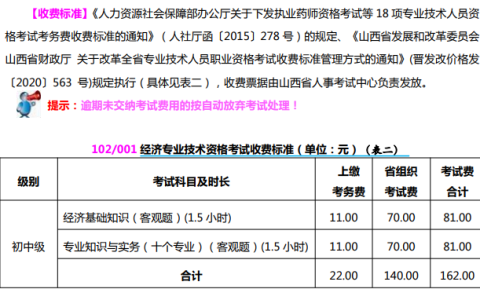 2023年山西中级经济师考试报名及缴费时间