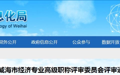 山东威海2023年高级经济师职称评审通过人员公示