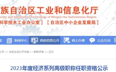 2023年宁夏高级经济师职称评审通过名单公示