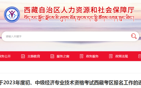2023年西藏中级经济师考试报考相关工作的通知