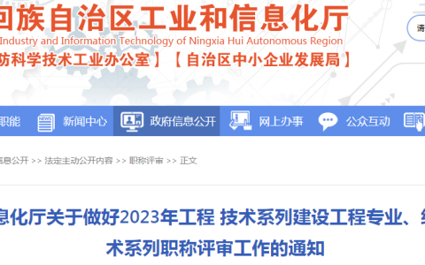 2023年宁夏高级经济师职称评审申报通知发布