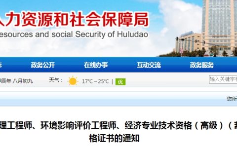 2024年辽宁葫芦岛高级经济师考试合格证书领取通知