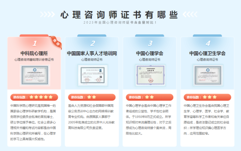 心理咨询师证书有哪些？应报考哪一个呢？