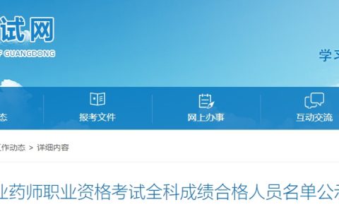 2024年广东执业药师合格名单公布（不含深圳）