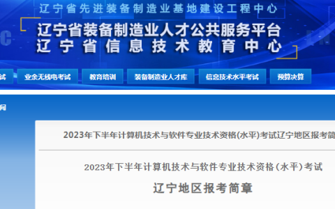 辽宁软考办：2023年下半年软考高级考试报考简章（最新发布）
