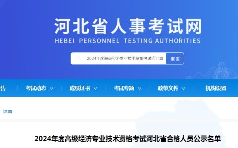 2024年河北高级经济师考试合格人员公示，共1111人