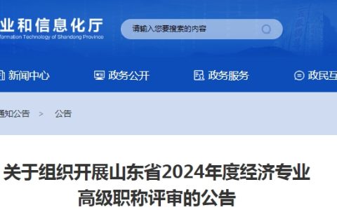 关于2024年山东高级经济师职称评审公告