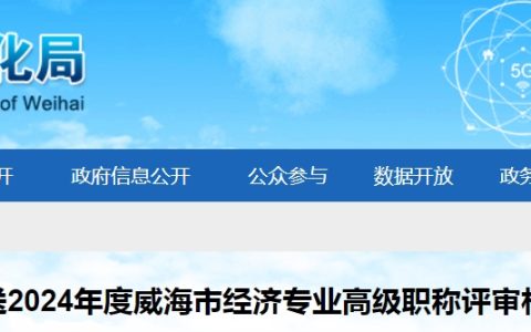山东威海2024年高级经济师职称评审材料报送通知