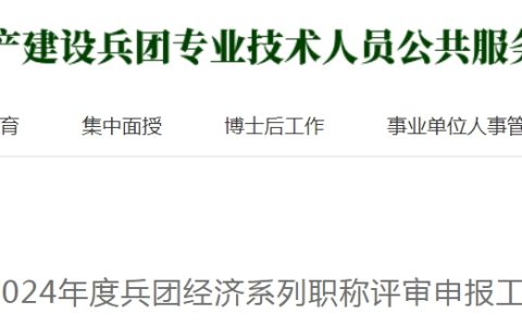 2024新疆兵团高级经济师评审申报通知，12月10日申报截止