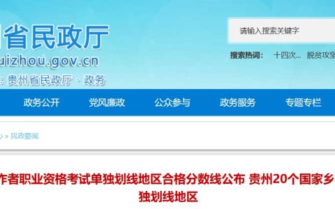 2023年贵州社会工作者单独划线地区合格标准公布，涉及20个国家乡村振兴重点帮扶县