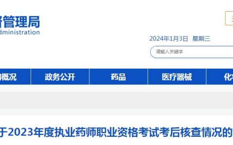 河南药监局：2023年执业药师资格考试考后核查结果