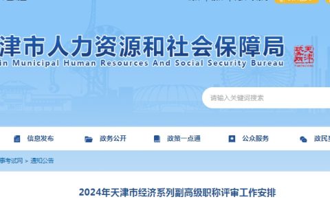 天津2024年高级经济师职称评审工作安排