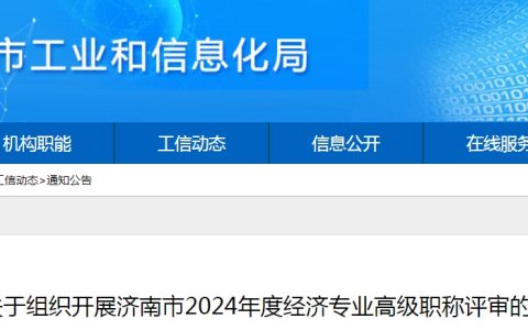 2024年山东济南高级经济师职称评审通知