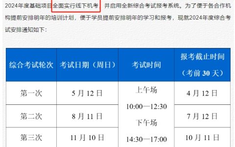 注意：2024年心理咨询师考试全部为线下机考