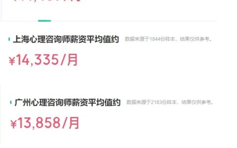 调查！哪个城市心理咨询师收入较高?