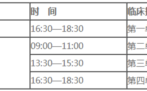 临床执业医师考试时间