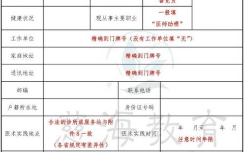 中医执业医师报名申请表填写指南：关键步骤与注意事项详解