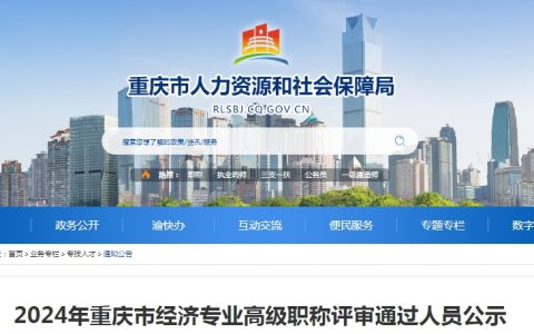 重庆2024年经济专业高级职称评审通过人员公示