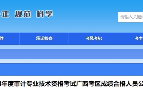 广西人事考试网发布了2024年初级审计师合格人员名单：12月4日-14日公示