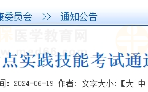 吉林白城考点2024医师实践技能考试通过考生准考证号（6月17日）