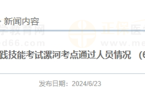 2024年医师资格实践技能考试漯河考点通过人员情况 （6月21日考试考生）