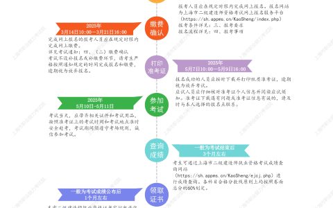 2025年上海二级建造师报名时间为3月14日10:00-3月20日16:00