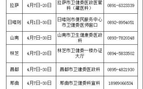 西藏考区2020年医师资格考试现场审核时间