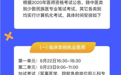 医师资格考试医学综合考试时间
