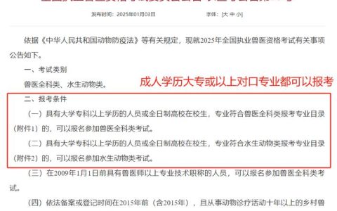 执业兽医资格证报考条件大揭秘！专业学历要求等你了解