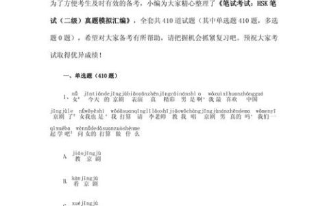 HSK汉语水平考试模拟试题集：题型丰富助力考生全方位提升成绩