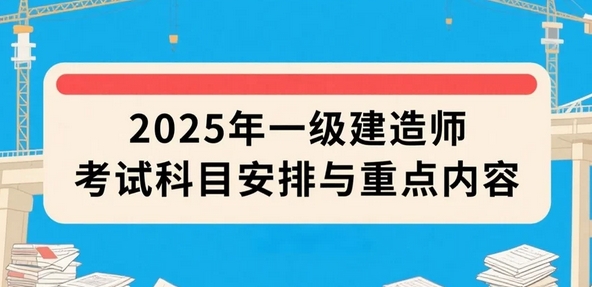2025年一级建造师考试科目安排与重点内容