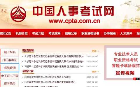 高级经济师2025年成绩查询网站：中国人事考试网