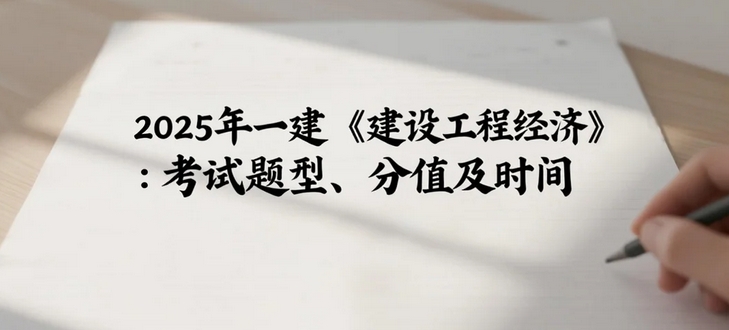 2025年一建《建设工程经济》：考试题型、分值及时间