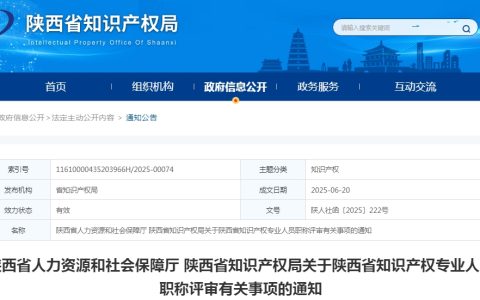 2025年陕西省高级经济师《知识产权》职称评审有关事项的通知