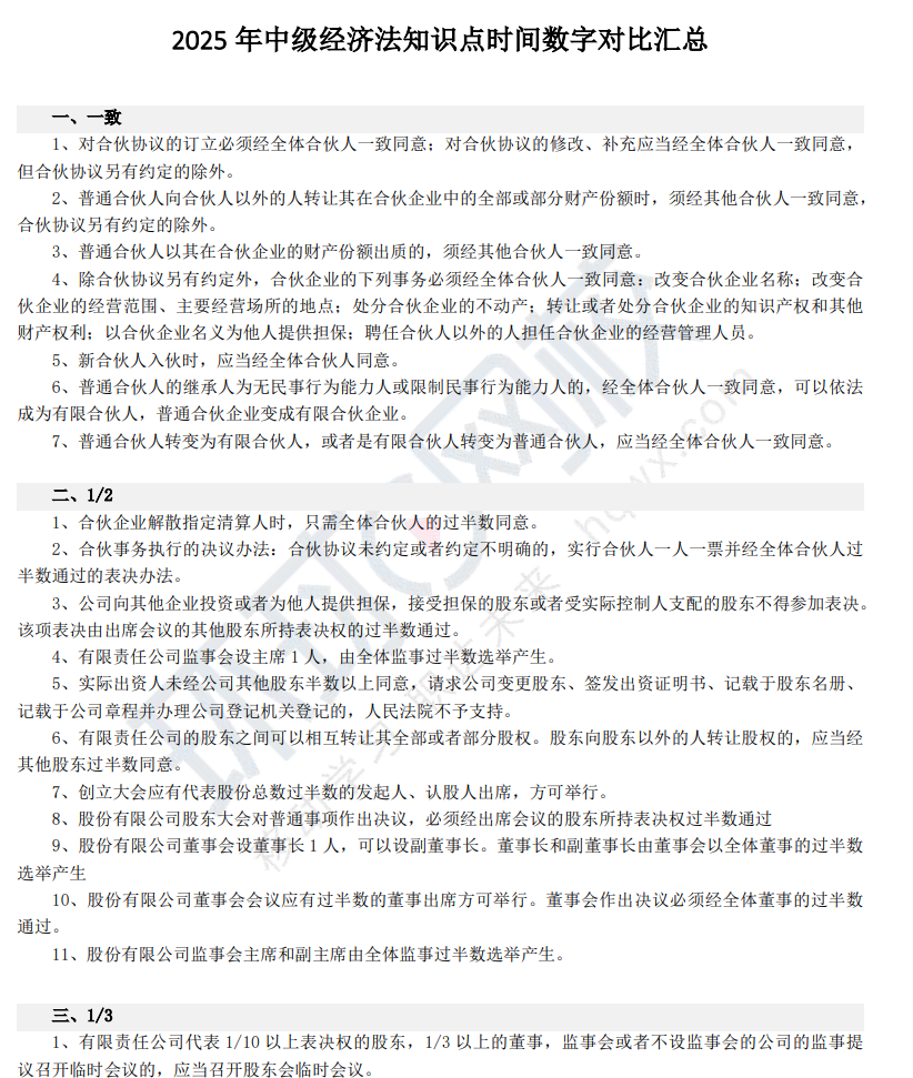 2025年中级会计经济法易混知识点