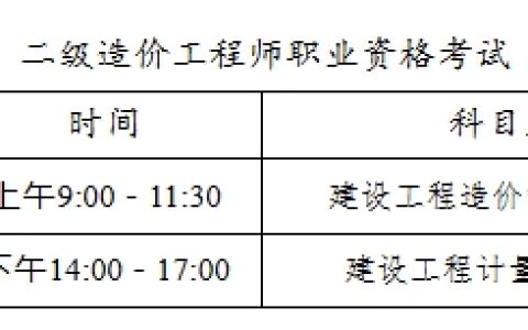 2025年新疆二级造价师考试时间安排发布：11月9日举行