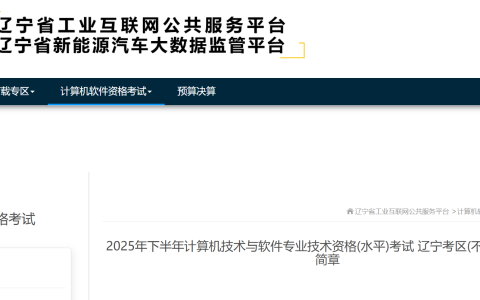 重磅！辽宁2025年下半年软考高级系统规划与管理师报名公告发布