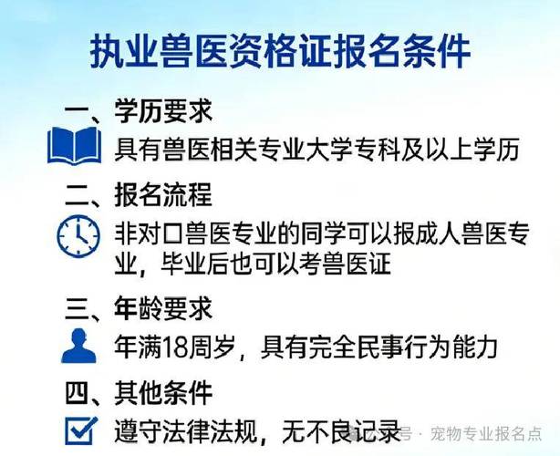 执业兽医资格证考试条件_执业兽医师资格证考试条件_执业证资格兽医考试条件要求